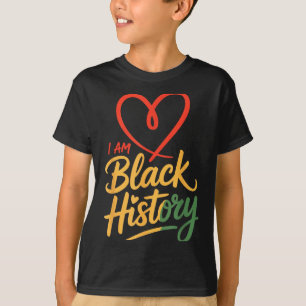 Ich bin schwarzer Geschichtsmonat Herzmonat Stolz T-Shirt