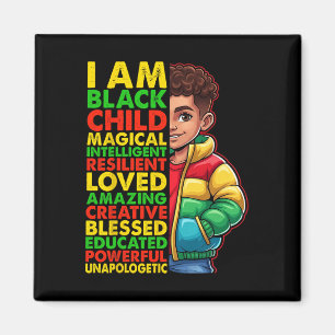 Ich bin Schwarzer Geschichtsmonat T-Shirt Kinder J Magnet