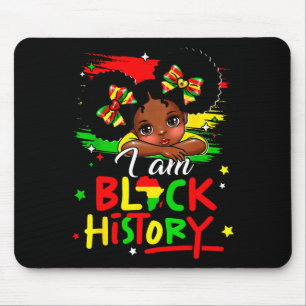 Ich bin schwarzes Geschichts-Afro-Mädchen, kleiner Mousepad