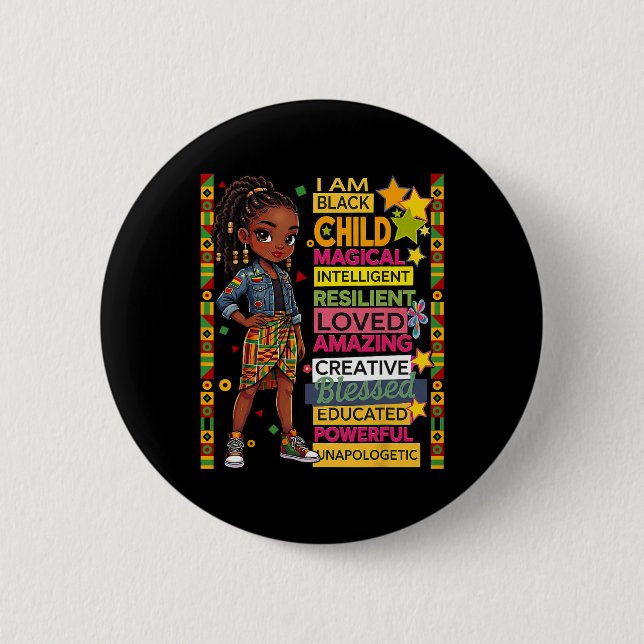 Ich bin Schwarzes Kind Geschichtsmonat Afroamerika Button (Vorderseite)