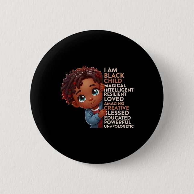 Ich bin Schwarzes Kind Geschichtsmonat Afroamerika Button (Vorderseite)