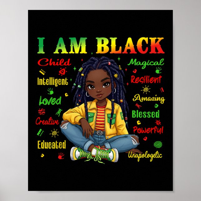 Ich bin Schwarzes Kind Geschichtsmonat Afroamerika Poster (Vorne)