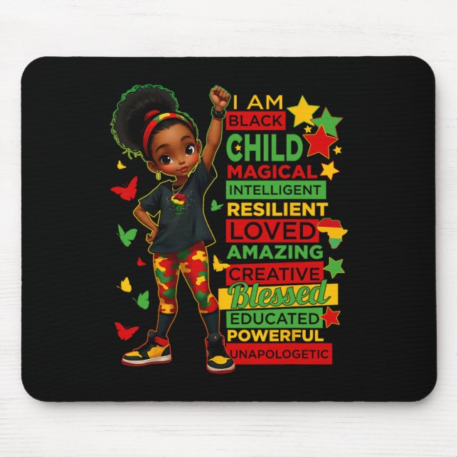 Ich bin schwarzes Kind Schwarze Geschichte Monat A Mousepad (Vorne)