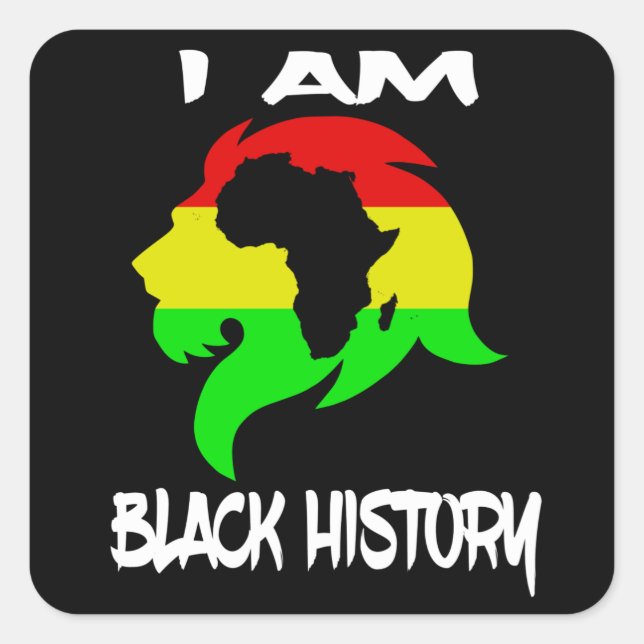 Ich bin Schwarzgeschichte Monat Afrikanischer amer Quadratischer Aufkleber (Vorderseite)