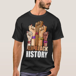 Ich bin Schwarzgeschichte Monat Aufstieg Hand Afri T-Shirt