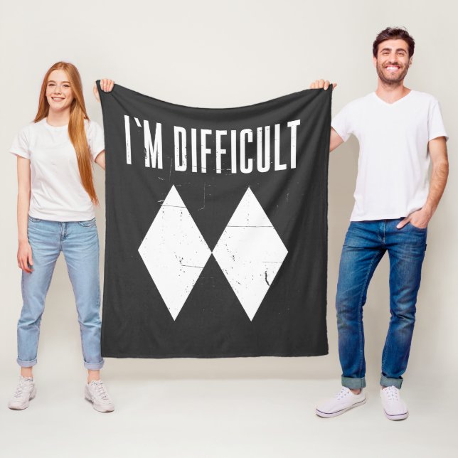 Ich bin schwer Ski Doppel Diamant Wintersport Fleecedecke (Beispiel)