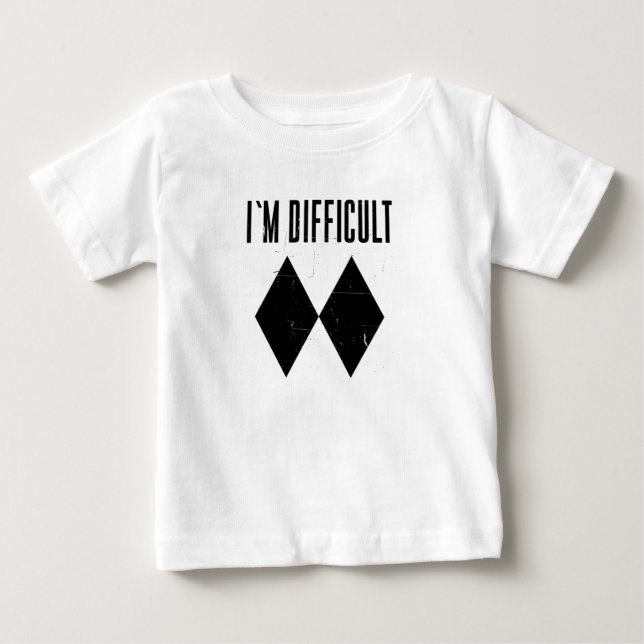 Ich bin schwer Skifahren Double Black Diamond Baby T-shirt (Vorderseite)