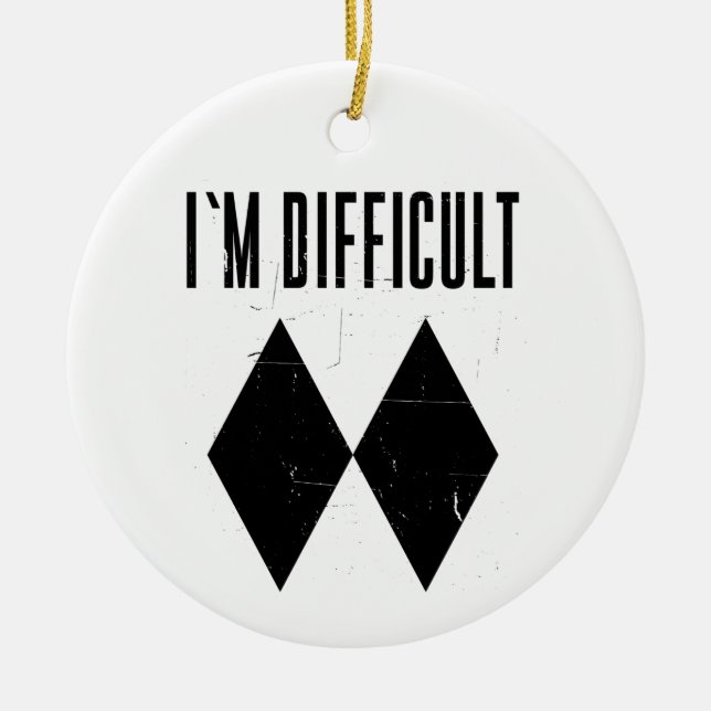 Ich bin schwer Skifahren Double Black Diamond Keramik Ornament (Vorne)