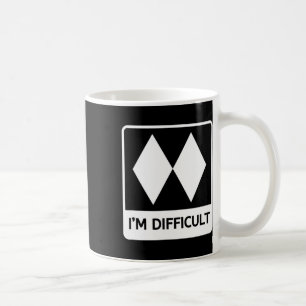 Ich bin Schwierig Lustig Doppelte Schwarze Diamant Kaffeetasse