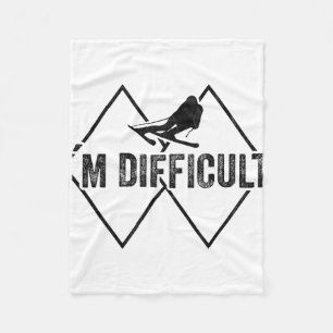 Ich bin schwierig lustiger Skischnee Skifahrer Ski Fleecedecke