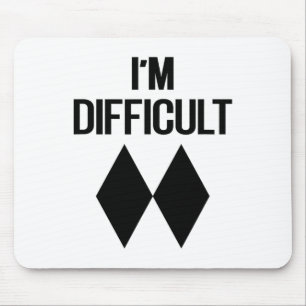 Ich bin schwieriger lustiger Doppelskiei Black Dia Mousepad