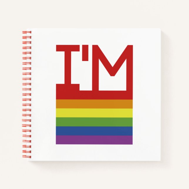 Ich bin schwul | Regenbogenflagge Notizbuch (Vorderseite)