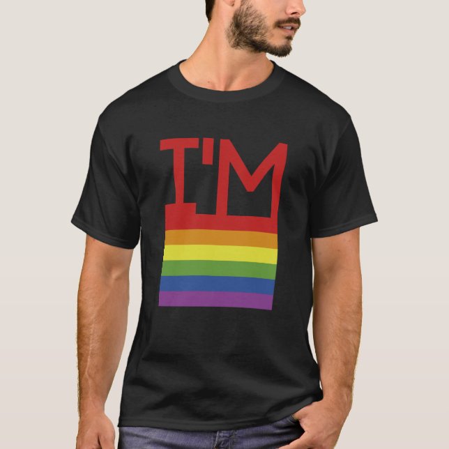 Ich bin schwul| Regenbogenflagge T-Shirt (Vorderseite)