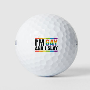 Ich bin schwul und ich rocke LGBTQ Gay Pride  Golfball