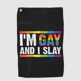 Ich bin schwul und ich rocke LGBTQ Gay Pride  Golfhandtuch