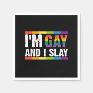 Ich bin schwul und ich rocke LGBTQ Gay Pride Serviette