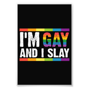 Ich bin schwul und ich rocke LGBTQ Schwulenstolz  Fotodruck