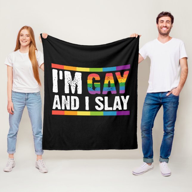 Ich bin schwul und sage LGBTQ-Gay Pride Fleecedecke (Beispiel)