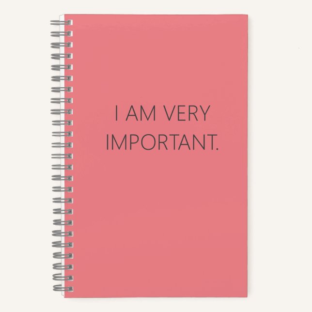 ICH BIN SEHR WICHTIG NOTEBOOK NOTIZBUCH (Vorderseite)