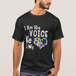 Ich bin sein Herz, er ist mein Herz Autistische Be T-Shirt