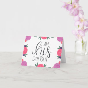 Ich bin seine Freude Helle Blumen Blanko-Notizkart Karte