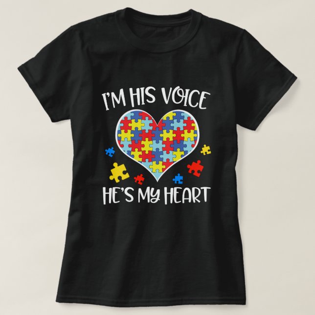 Ich bin seine Stimme, die er mein Herz T-Shirt (Design vorne)