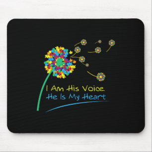 Ich bin seine Stimme, er ist mein Herz Autismus Be Mousepad