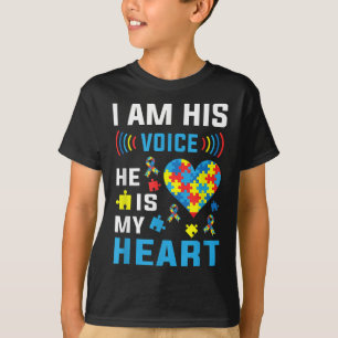 Ich bin seine Stimme, er ist mein Herz Autismus Be T-Shirt