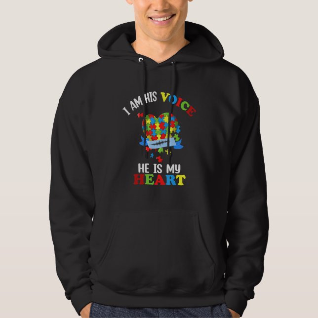 Ich bin seine Stimme, er ist mein Herz Hoodie (Vorderseite)