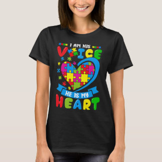 Ich bin seine Stimme, er ist mein Herz Liebe Autis T-Shirt