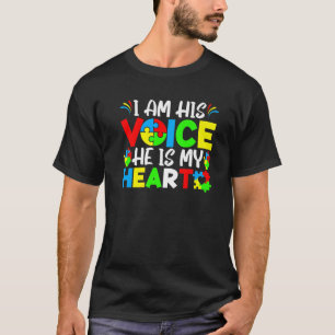 Ich bin seine Stimme, er ist mein Herz stolz Mama T-Shirt