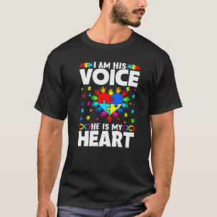 Ich bin seine Stimme Er ist mein Herz Stolze Mutte T-Shirt