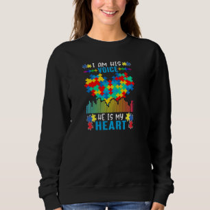 Ich bin seine Stimme, er ist meine Frau für Autism Sweatshirt