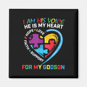 Ich bin seine Stimme Godson Autismus Bewusstsein G Magnet