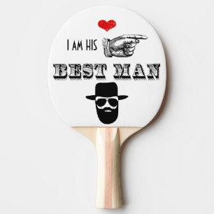 Ich bin SEINER Trauzeuge Hipster Mustache Beard Ha Tischtennis Schläger