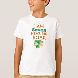 Ich bin Seven Hear Me Roar Geburtstagskinder T-Rex T-Shirt
