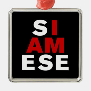 ICH BIN SIAMESE SILBERNES ORNAMENT