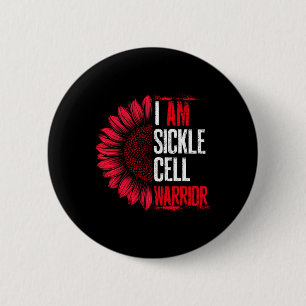 Ich bin Sichelzellenkrieger Burgundy Sonnenblume A Button