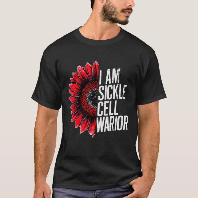 Ich bin Sichelzellenkrieger Burgundy Sonnenblume A T-Shirt (Vorderseite)