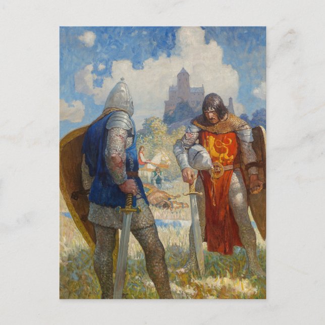 Ich bin Sir Launcelot du Lake. 1922 von N.C. Wyeth Postkarte (Vorderseite)