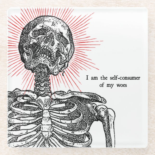 Ich bin Skeleton! Glasuntersetzer (Vorderseite)