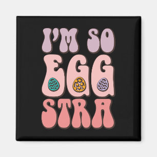 Ich bin so Egg-stra Niedliche Bunny Egg Hunt Retro Magnet