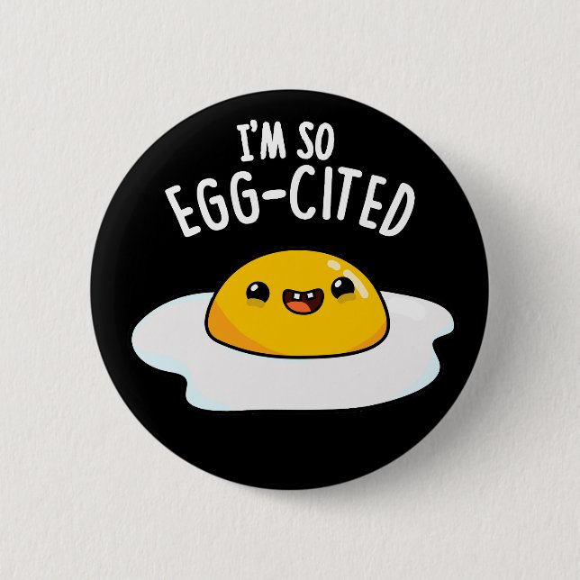 Ich bin so eig zitiert Funny Fried Egg Pun Dark BG Button (Vorderseite)