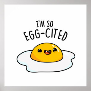 Ich bin so eig zitiert Funny Fried Egg Pun Poster