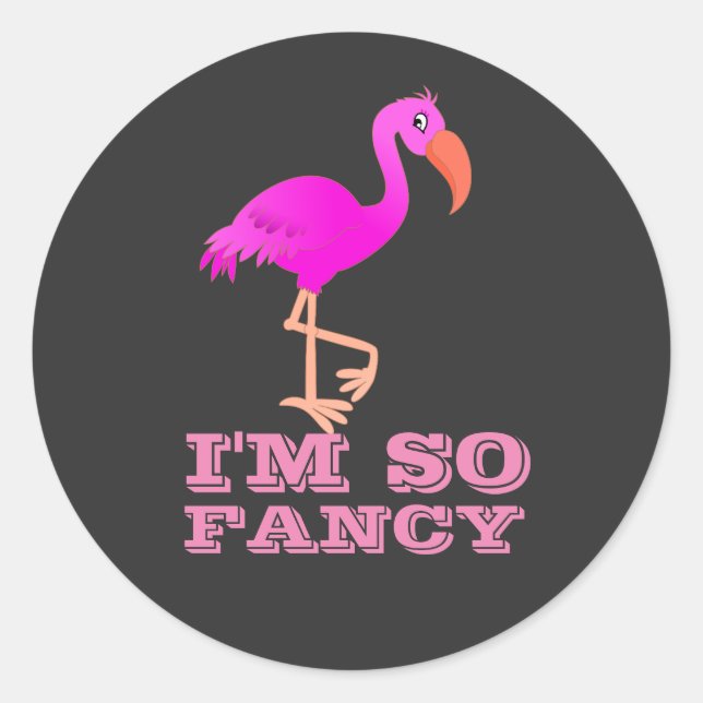 ICH BIN SO EXTRAVAGANT FLAMINGO RUNDER AUFKLEBER (Vorderseite)
