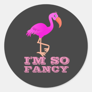 ICH BIN SO EXTRAVAGANT FLAMINGO  RUNDER AUFKLEBER