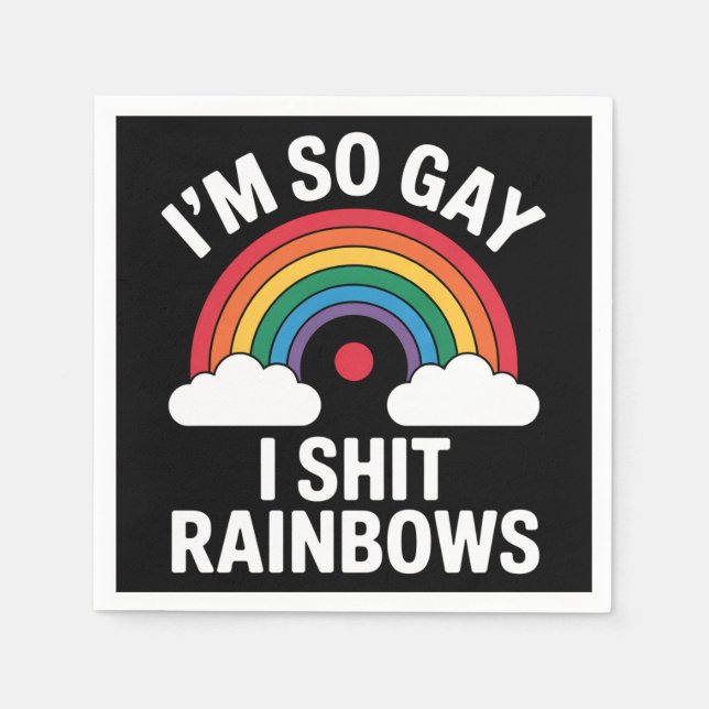 Ich bin so Gay Rainbows Funny LGBTQ Pride Ally Serviette (Vorderseite)