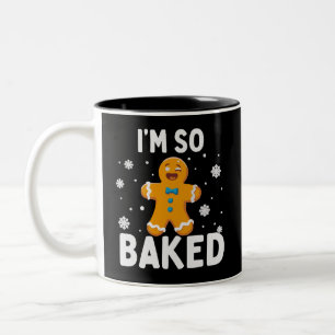 Ich bin so gebacken Lebkuchenmann Weihnachtsplätzc Zweifarbige Tasse
