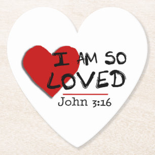 Ich bin so geliebt John 3:16 Paper Untersetzer