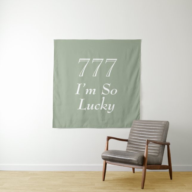Ich bin so glücklich 777 Engel Nummer Teppich Wandteppich (Beispiel)
